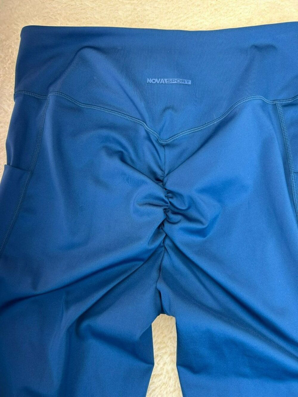 Nova Sport Womens High-Waist Blue Leggings Size L Polyester/Spandex Blend Good C - Picture 2 of 5